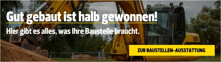 Werkzeug, Arbeitsschutzkleidung und Ausrüstung für die Baustelle